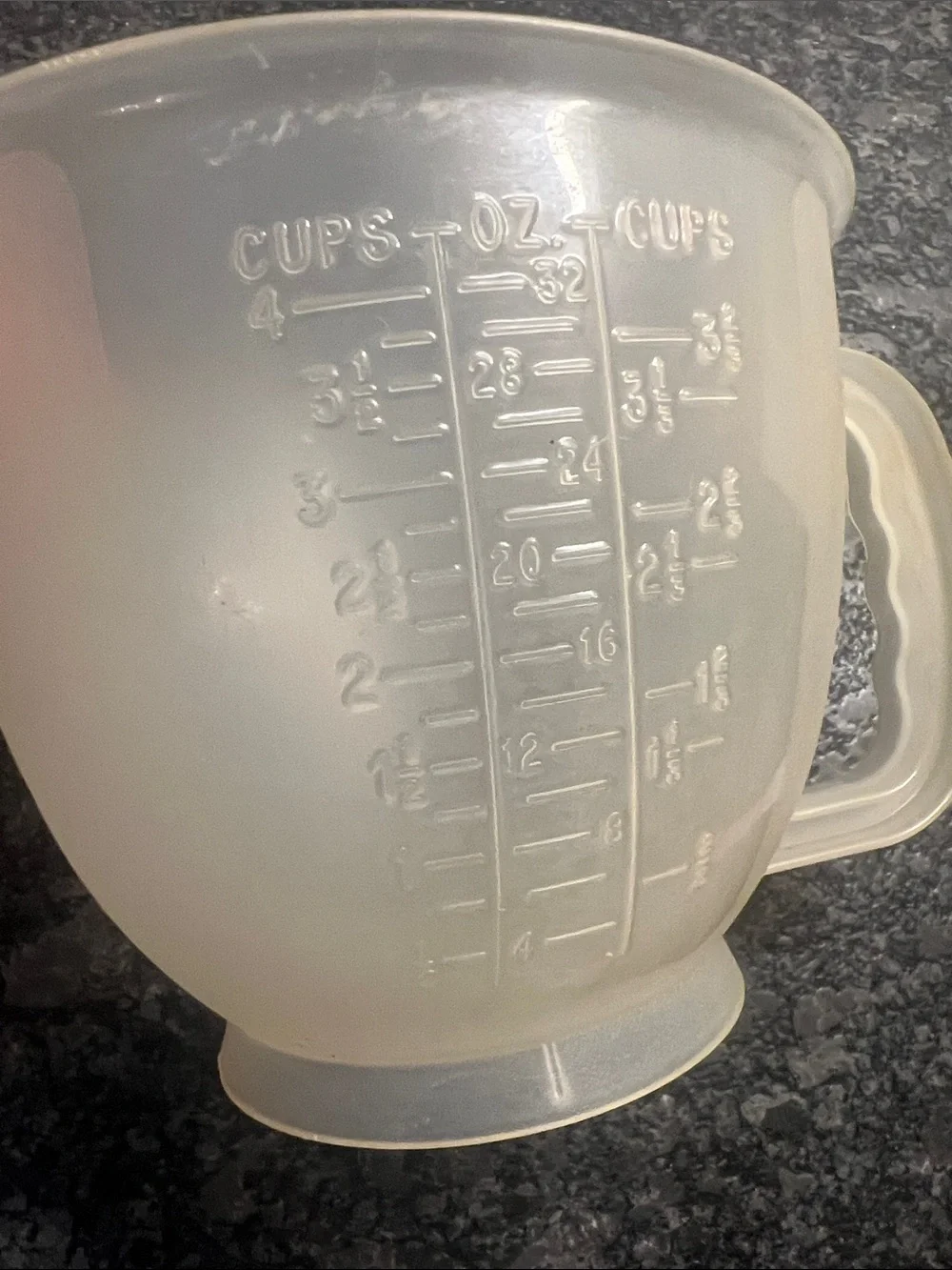 Set of 2 Vintage Tupperware Translucent Plastic Measuring Cups  Well used